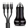 Automobile Villa Car Interior Accessories Car Mobile Chargers RACEMARK CAR CHARGERS Metal Body 4.8 AMP with 3 in 1 cable Dual USB +PD