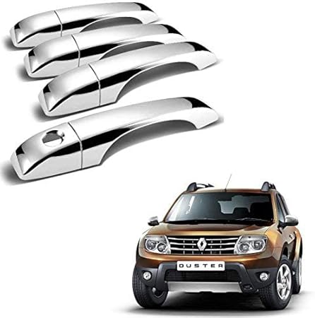 Automobile Villa Exterior Chrome Accessories Combo Kit Compatible with Duster (2016-2019)(Set of 12Pcs)