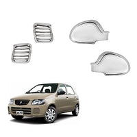 Automobile Villa Exterior Chrome Accessories Combo Kit Compatible with Alto LXI (2003-2011) Set of 14Pcs