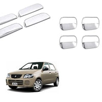 Automobile Villa Exterior Chrome Accessories Combo Kit Compatible with Alto LXI (2003-2011) Set of 14Pcs