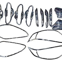 Automobile Villa Exterior Chrome Accessories Combo Kit Compatible with Grand i10 Nios (2019-2023)(Set of 14Pcs)