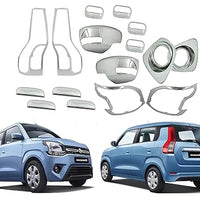 Automobile Villa Exterior Chrome Accessories Combo Kit for WagonR (2019-2022) Set of 16Pcs