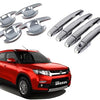 Automobile Villa Exterior Chrome Accessories Combo Kit Compatible with Brezza Type-1(2016-2019) Set of 22Pcs