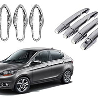 Automobile Villa Exterior Chrome Accessories Combo Kit Compatible with Tigor (2018-2019)(Set of 16Pcs)