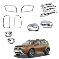 Automobile Villa Exterior Chrome Accessories Combo Kit Compatible with Duster (2016-2019)(Set of 12Pcs)