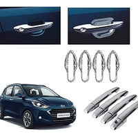 Automobile Villa Exterior Chrome Accessories Combo Kit Compatible with Grand i10 Nios (2019-2023)(Set of 14Pcs)